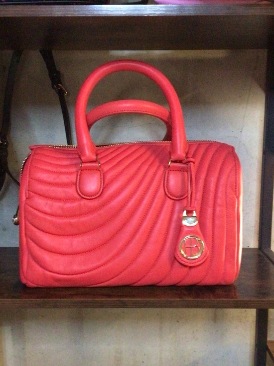 henri bendel Handbags - henri bendel Red Quilted Dome Satchel with Gold-Tone Charm